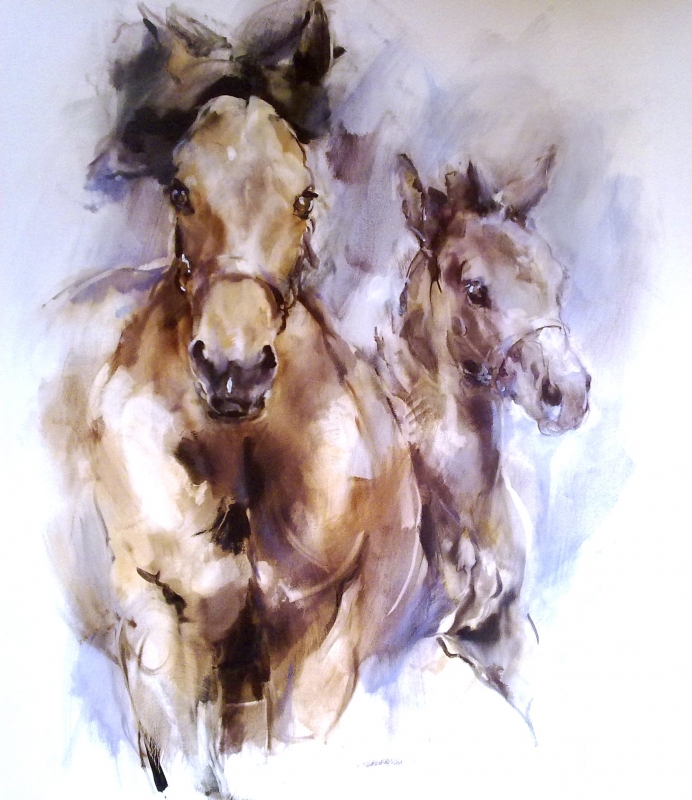 Lusitano mare with foal